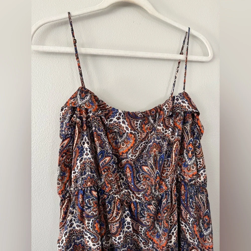 J Crew Silk Paisley Ruffle Mini Dress